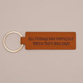 Large Personalized Laser Engraved Leather Keychain — Custom Name or Initial
