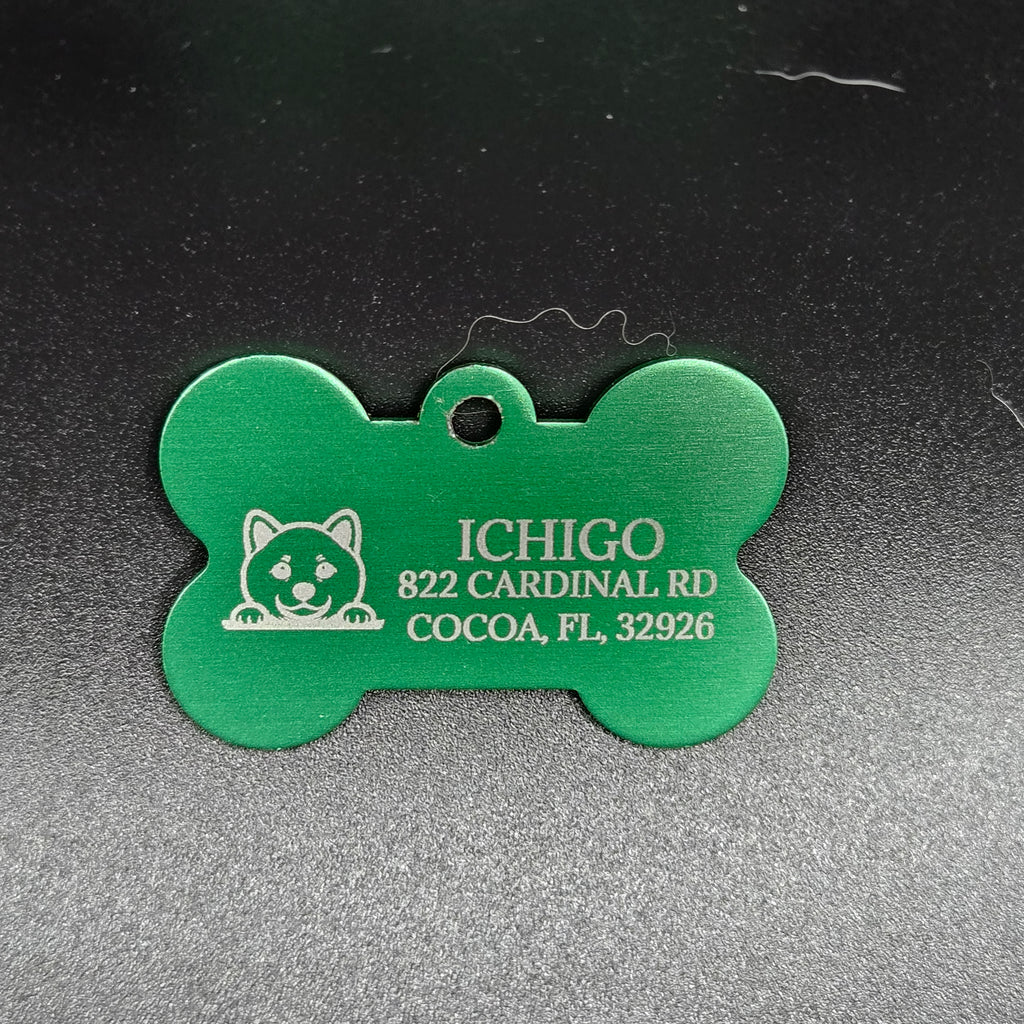 Personalized Bone Dog Tag — Custom Laser Engraved Pet ID Tag