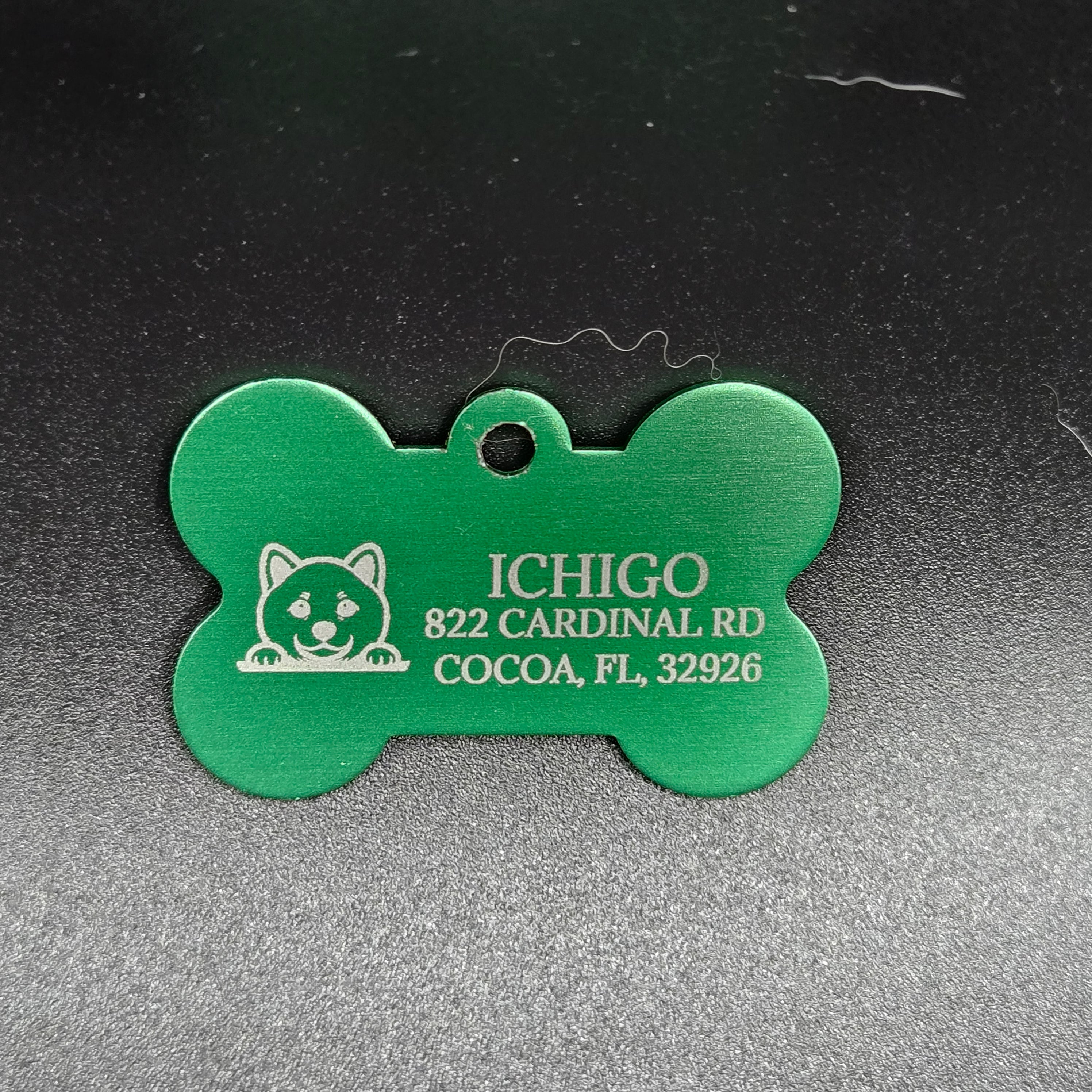 Personalized Bone Dog Tag — Custom Laser Engraved Pet ID Tag