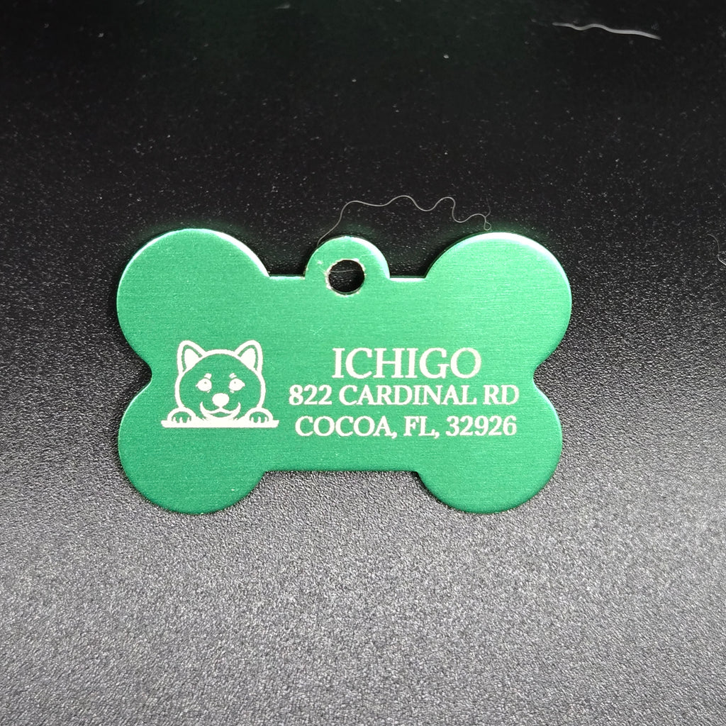 Personalized Bone Dog Tag — Custom Laser Engraved Pet ID Tag