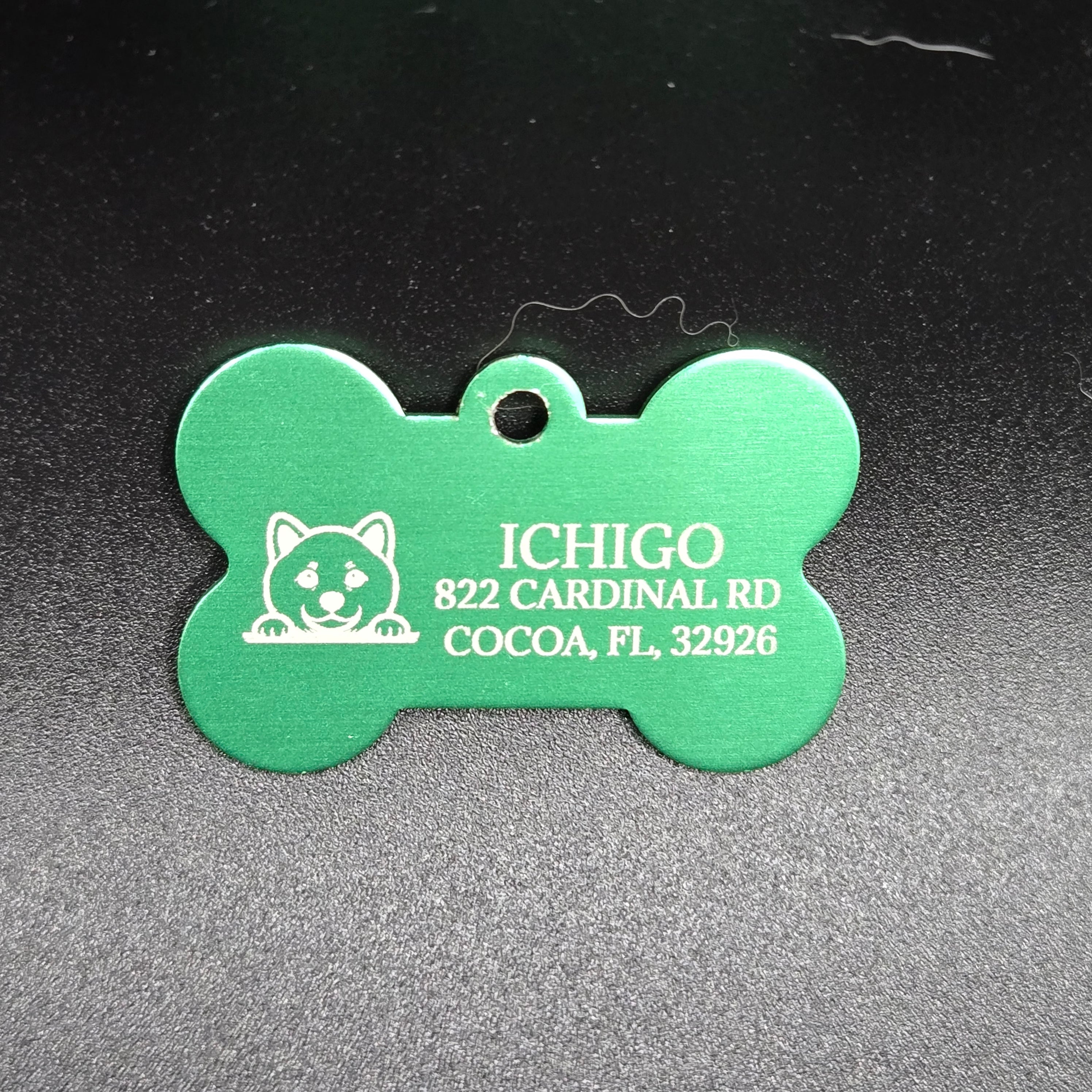 Personalized Bone Dog Tag — Custom Laser Engraved Pet ID Tag