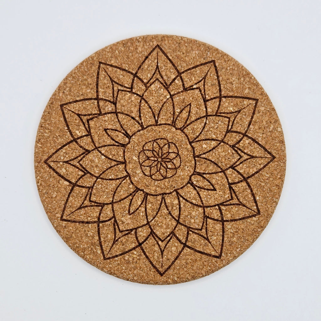 Custom Laser Engraved Cork Coasters — Personalized Home Decor Gift