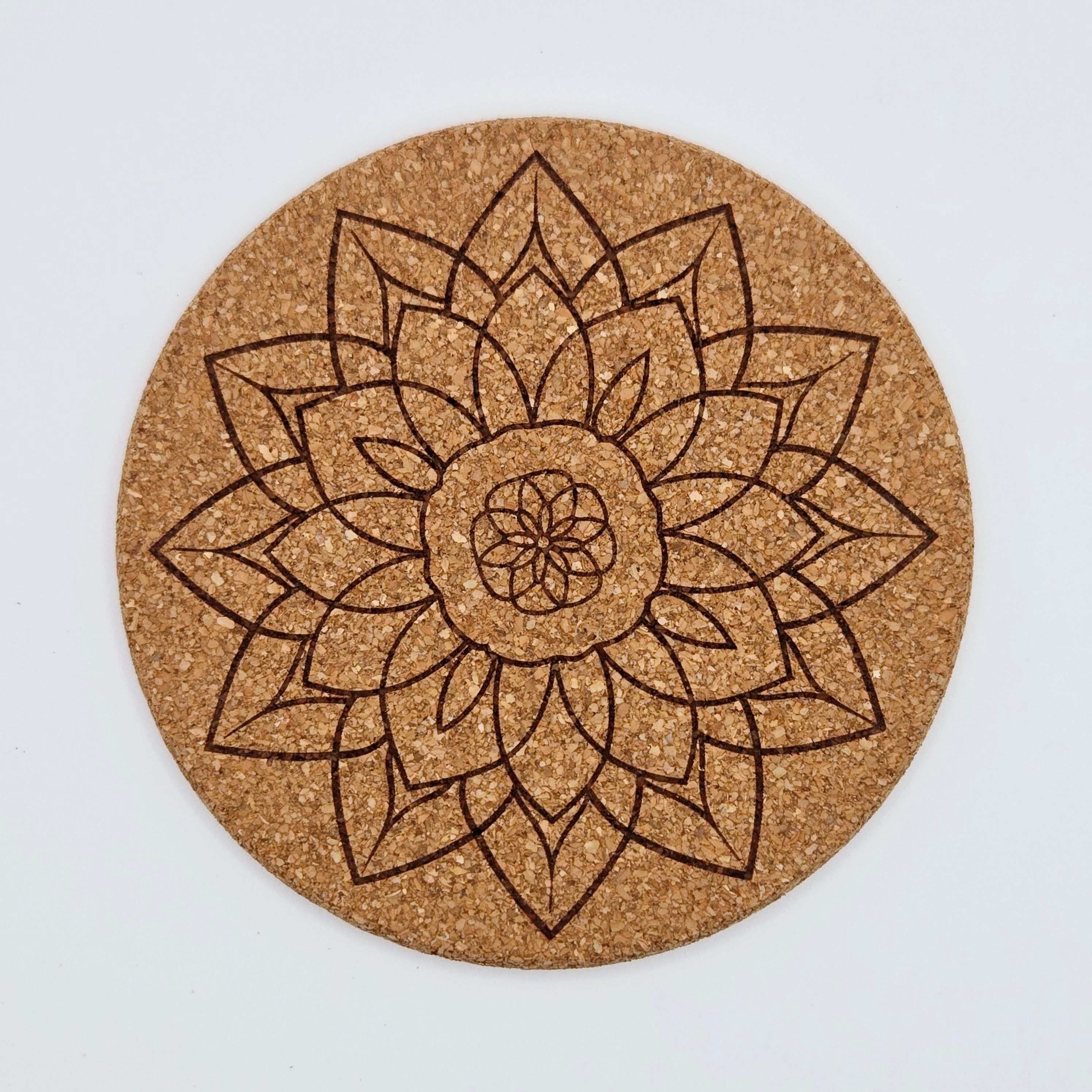 Custom Laser Engraved Cork Coasters — Personalized Home Decor Gift