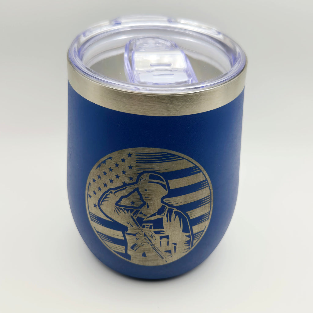 Custom Laser Engraved 12oz Coffee Tumbler — Personalized Travel Cup