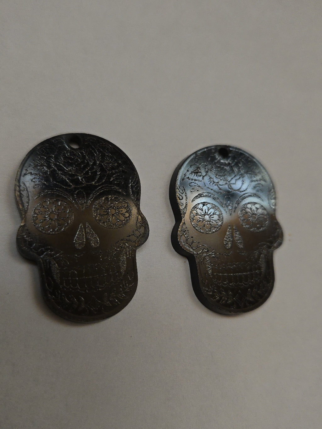 Sugar Skull Earrings – Handcrafted Laser-Engraved Statement Jewelry