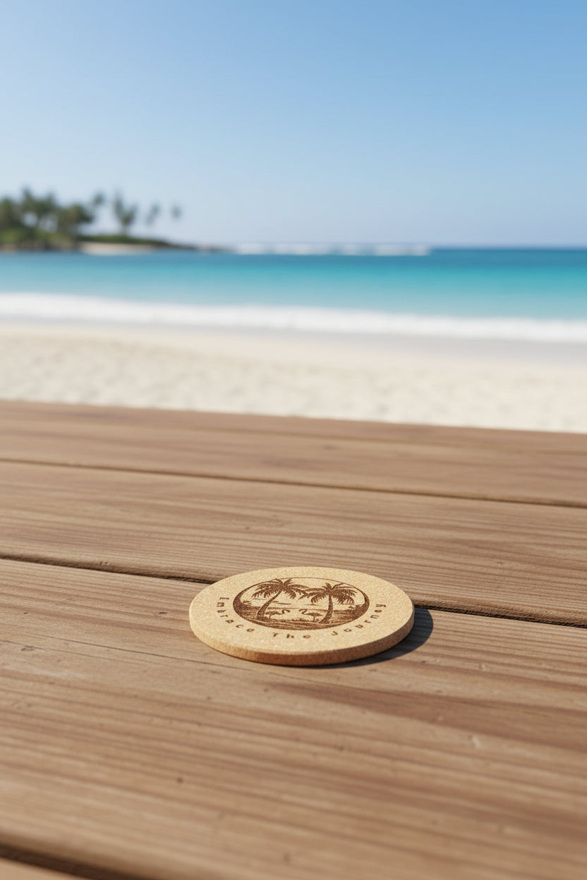 Custom Laser Engraved Cork Coasters — Personalized Home Decor Gift