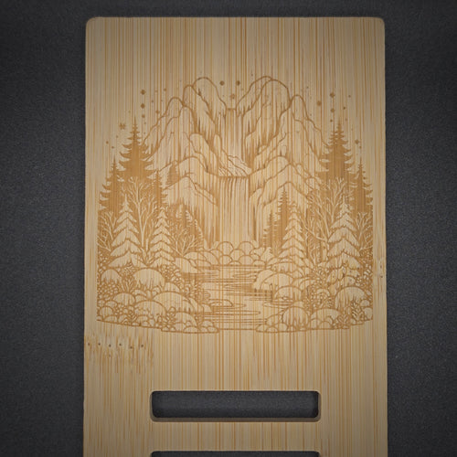 Custom Laser Engraved Bamboo Phone Stand — Personalized Desk Accessory