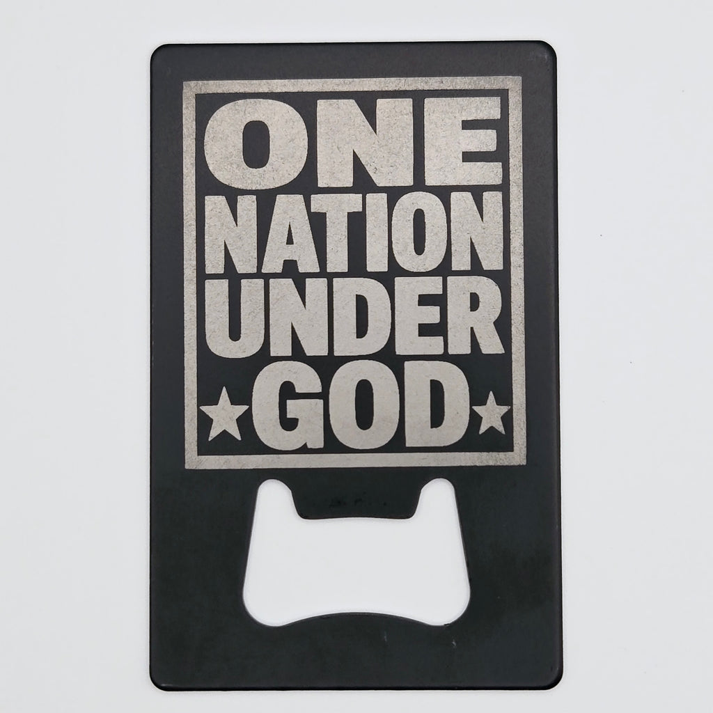 Patriotic Laser Engraved Credit Card Bottle Opener — Custom USA Gift for Men