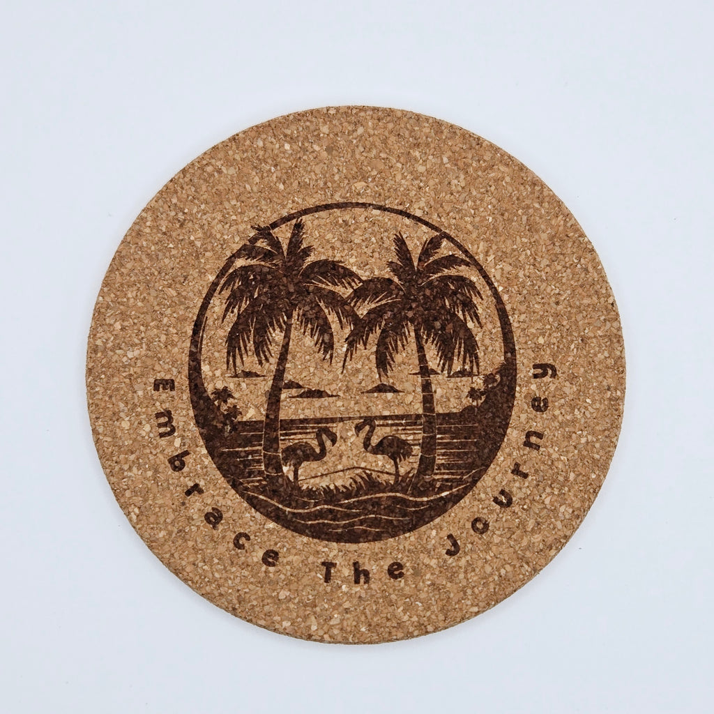 Custom Laser Engraved Cork Coasters — Personalized Home Decor Gift