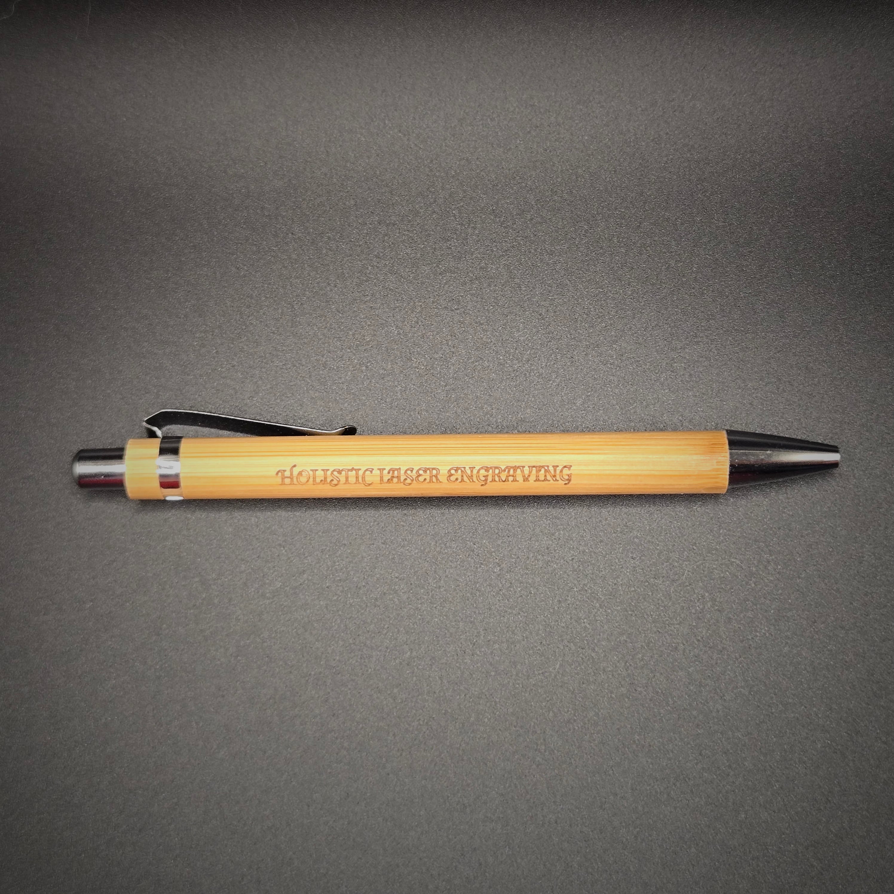 Custom Laser Engraved Bamboo Pen — Personalized Eco-Friendly Gift